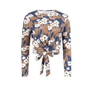 Point Wrap Top Tropical Floral